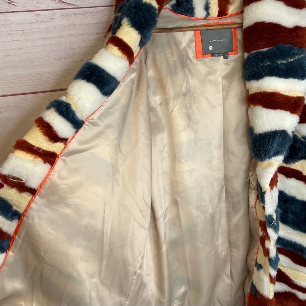 Anthropologie faux fur multicolor coat size M - Picture 9 of 15